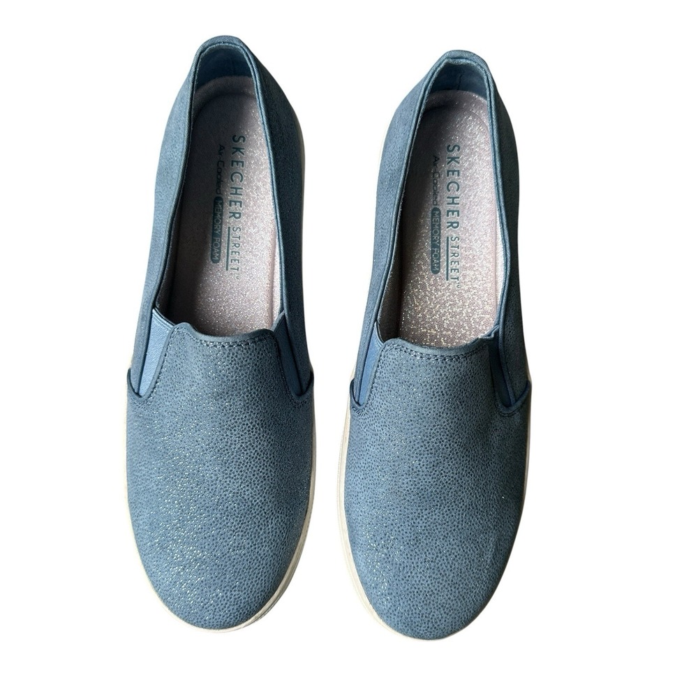 Skecher Sneakers Women's Size 7.5 US Blue Air‎ Cooled Memory Foam Glitter